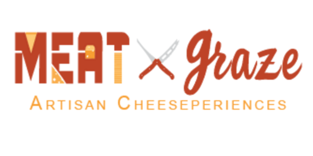 Rectangular Meat & Graze logo and "Artisan Cheeseperiences" tagline